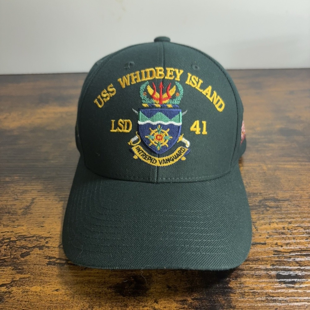 USS Whidbey Island LSD 41 Baseball Cap Hat Mens One Size Green
